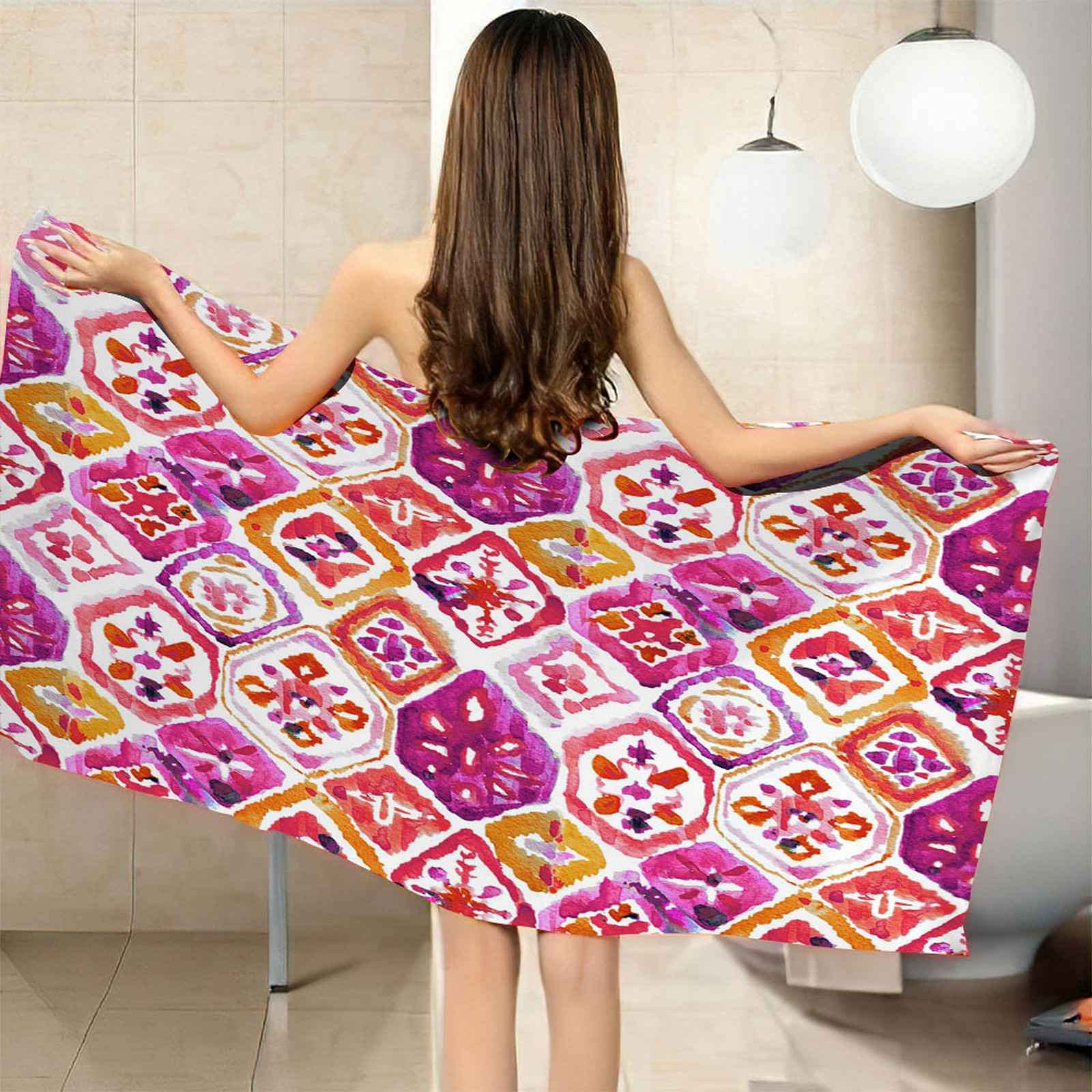 Serviette de plage en microfibre aquarelle violette grand drap de bain