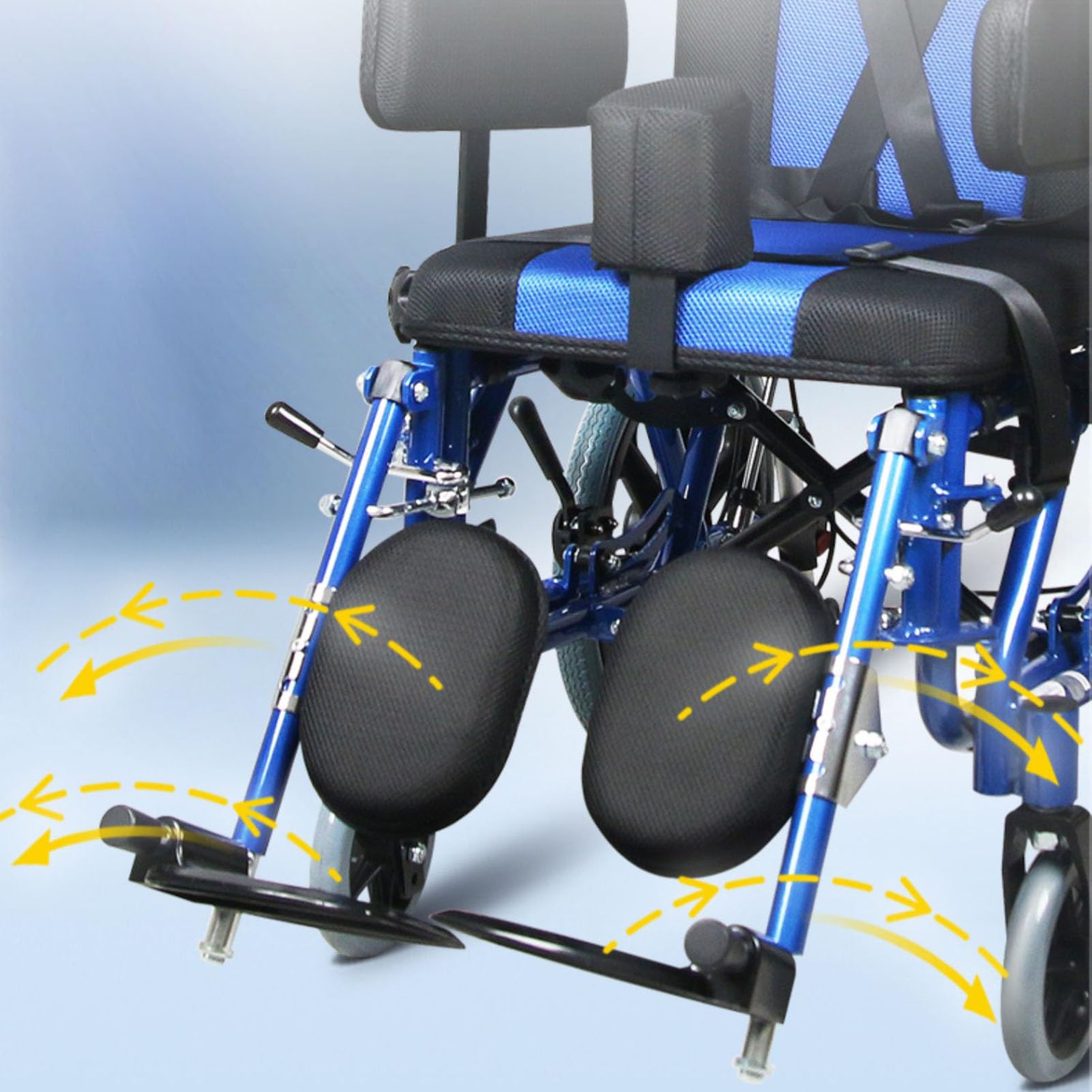 Silla de Ruedas Manual Ligera autopropulsada con Frenos, Silla de Ruedas Deportiva para niños Silla de Ruedas Manual, con Respaldo Alto y reposapiés abatible