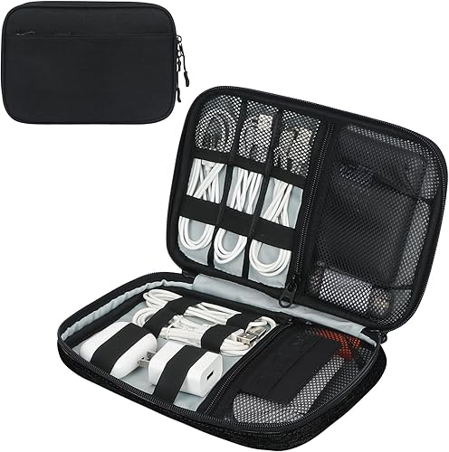 Toplive Bolsa organizadora de cables de viaje, bolsa de almacenamiento portátil de accesorios electrónicos de viaje, bolsa de almacenamiento de gran