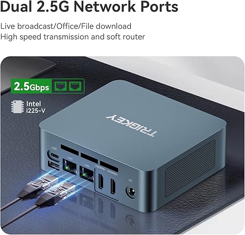 Miniatura 2 de TRIGKEY Mini PC G5 Dual LAN, nueva 12 generación Intel N100 (4C, 4T) 16G DDR4 500G PCIE1 SSD G5 Mini computadoras, 4K 60Hz HDMI Dual HD Salida,