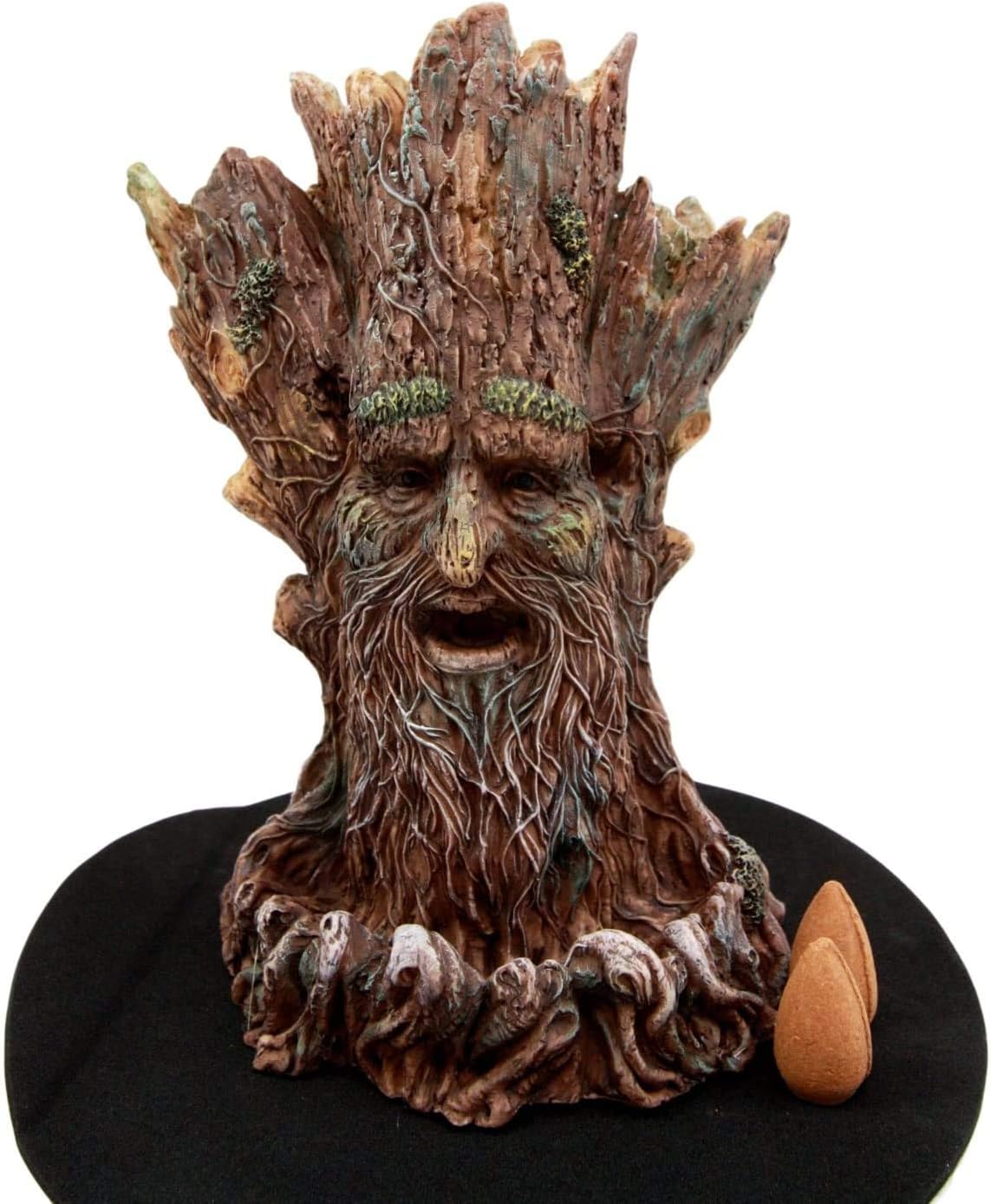 Ebros Gift Whispering Forest Celtic Greenman Tree Man God Backflow Incense Cone Burner Aroma Scent Figurine 6.75" H Horned God Tree of Life Mystical Creature Being