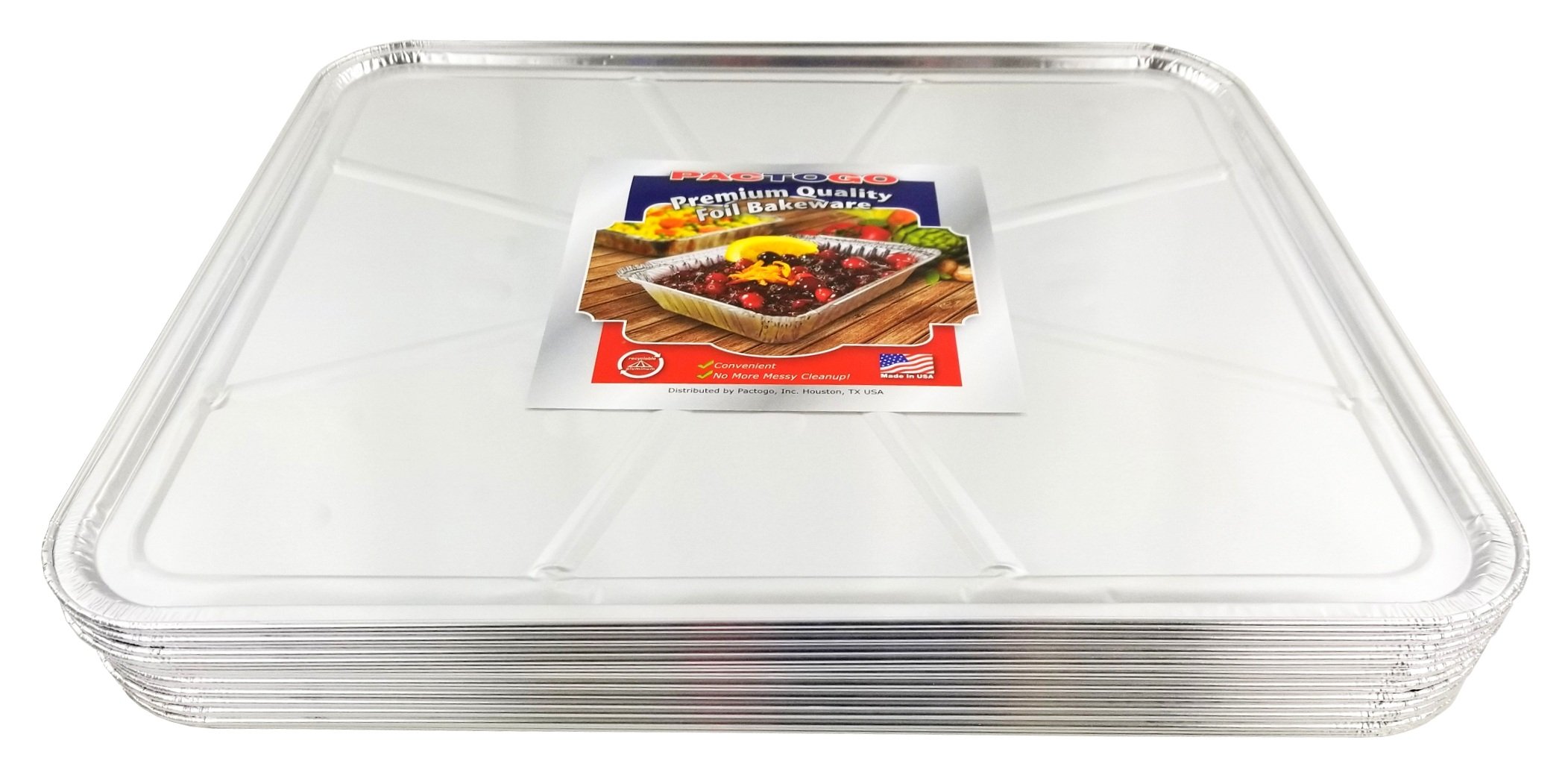Pactogo Einweg-Backofeneinlagen, Aluminiumfolie, 47 x 39,4 cm, 20 Stück