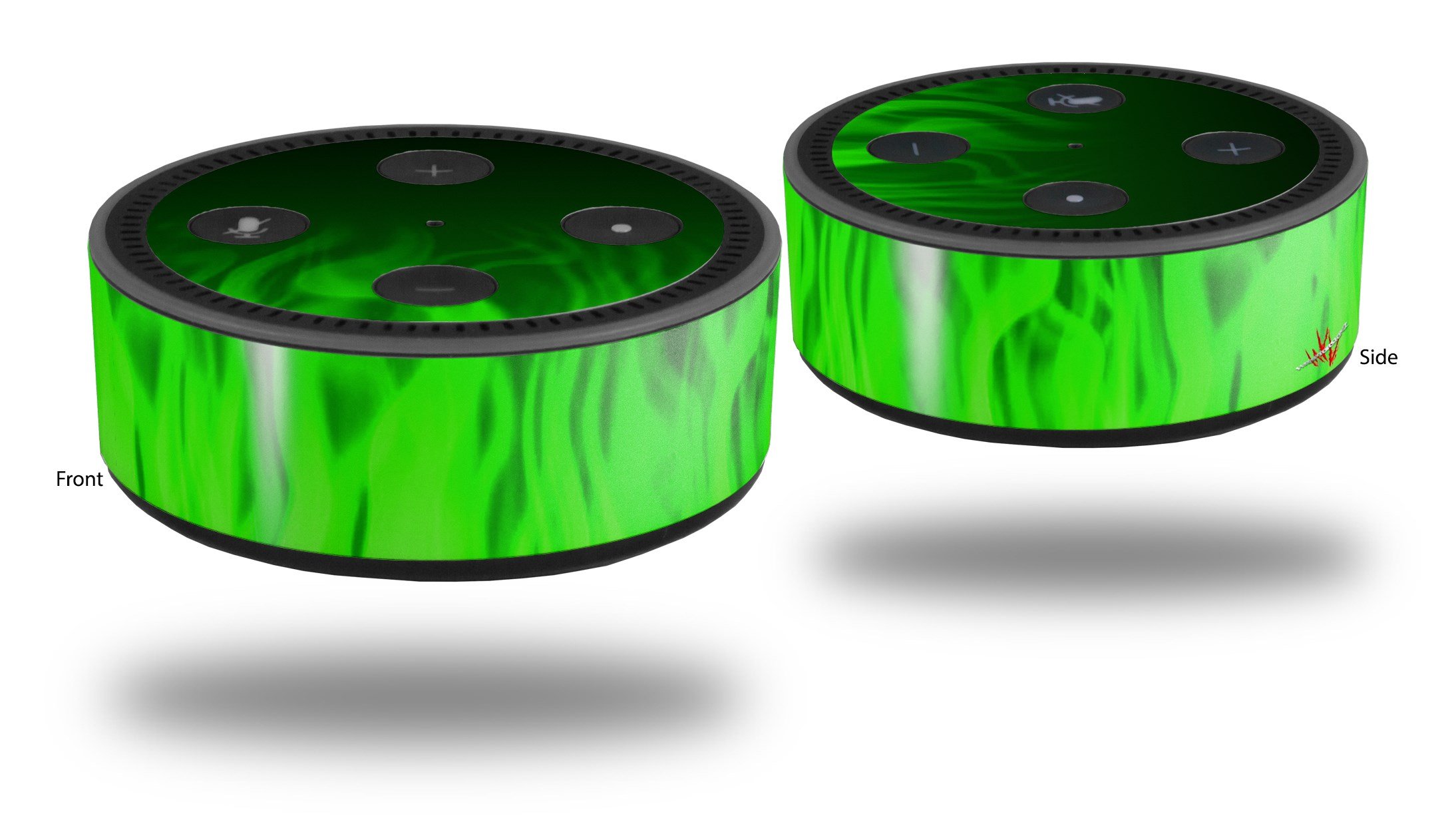 Skin Wrap Decal Set 2 Pack for Amazon Echo Dot 2 - Fire Green (2nd Generation ONLY - Echo NOT Included)