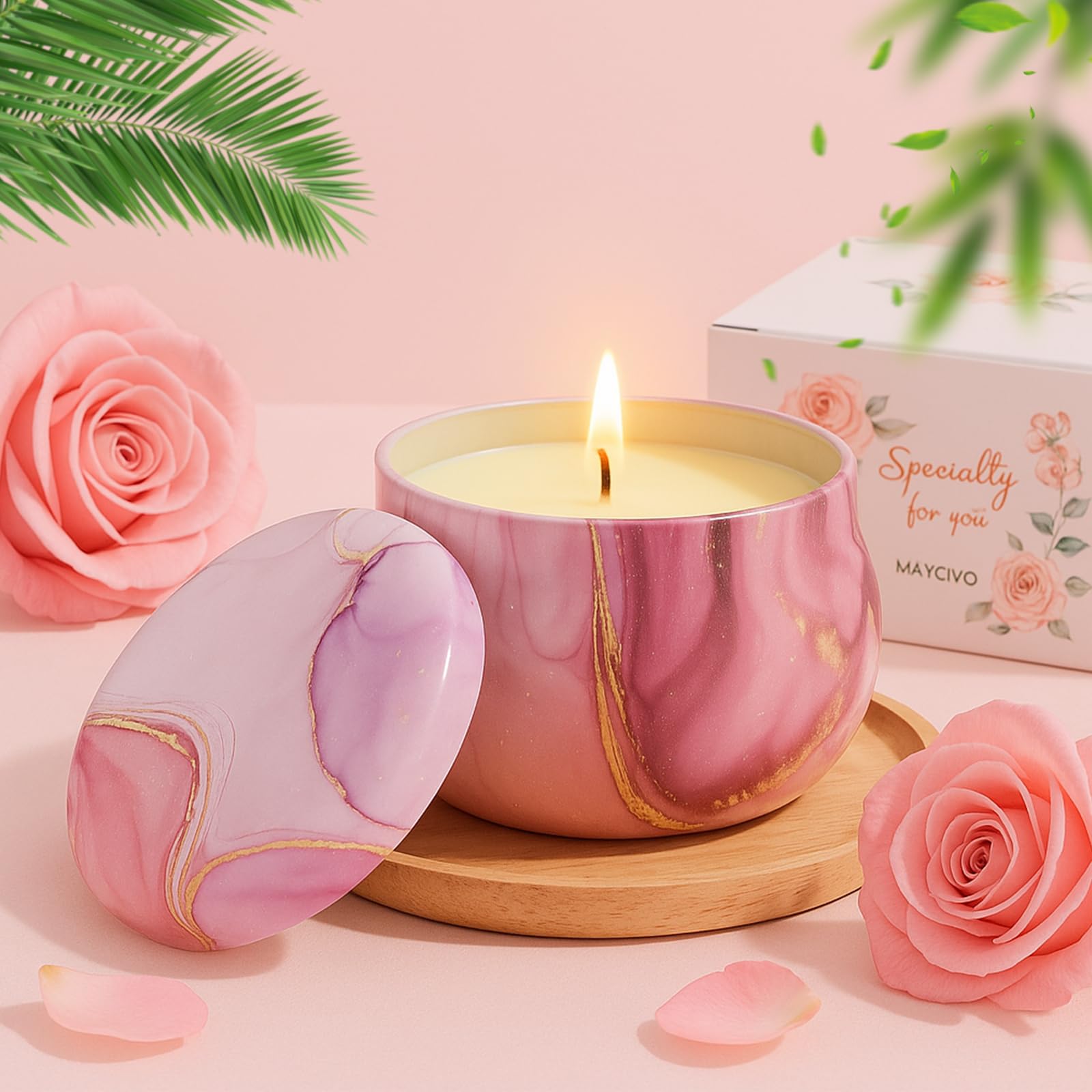 Wellness Geschenke für Frauen - Spa Erholung und Entspannung Set mit Decke, Geburtstag, Muttertag, für Ehefrau, Mutter, Schwester, Freundin, Rosa
