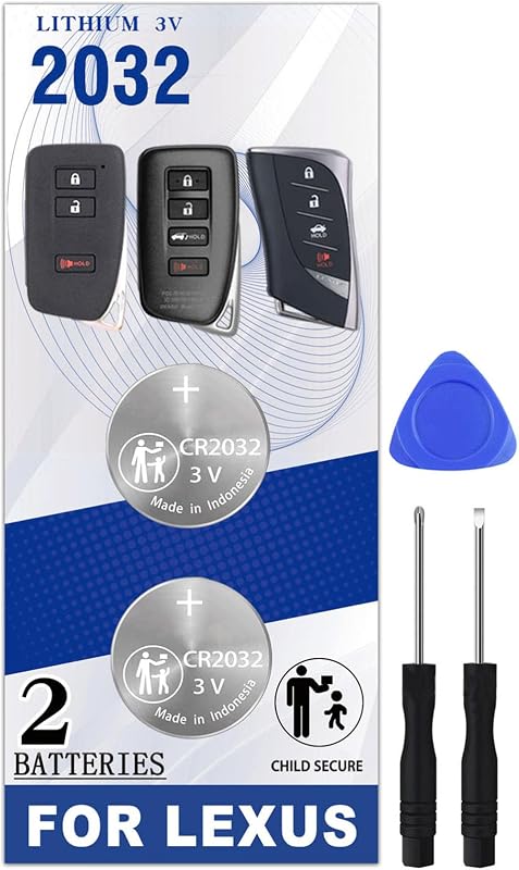 Bateria CR2032 para chave presencial Lexus Pinochi com ferramenta de abertura – Kit com 2 unidades