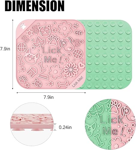 Miniatura 5 de Tapete para lamer perros y gatos 2 unidades almohadilla para lamer mantequilla de maní para perro con ventosas para aliviar la ansiedad y el