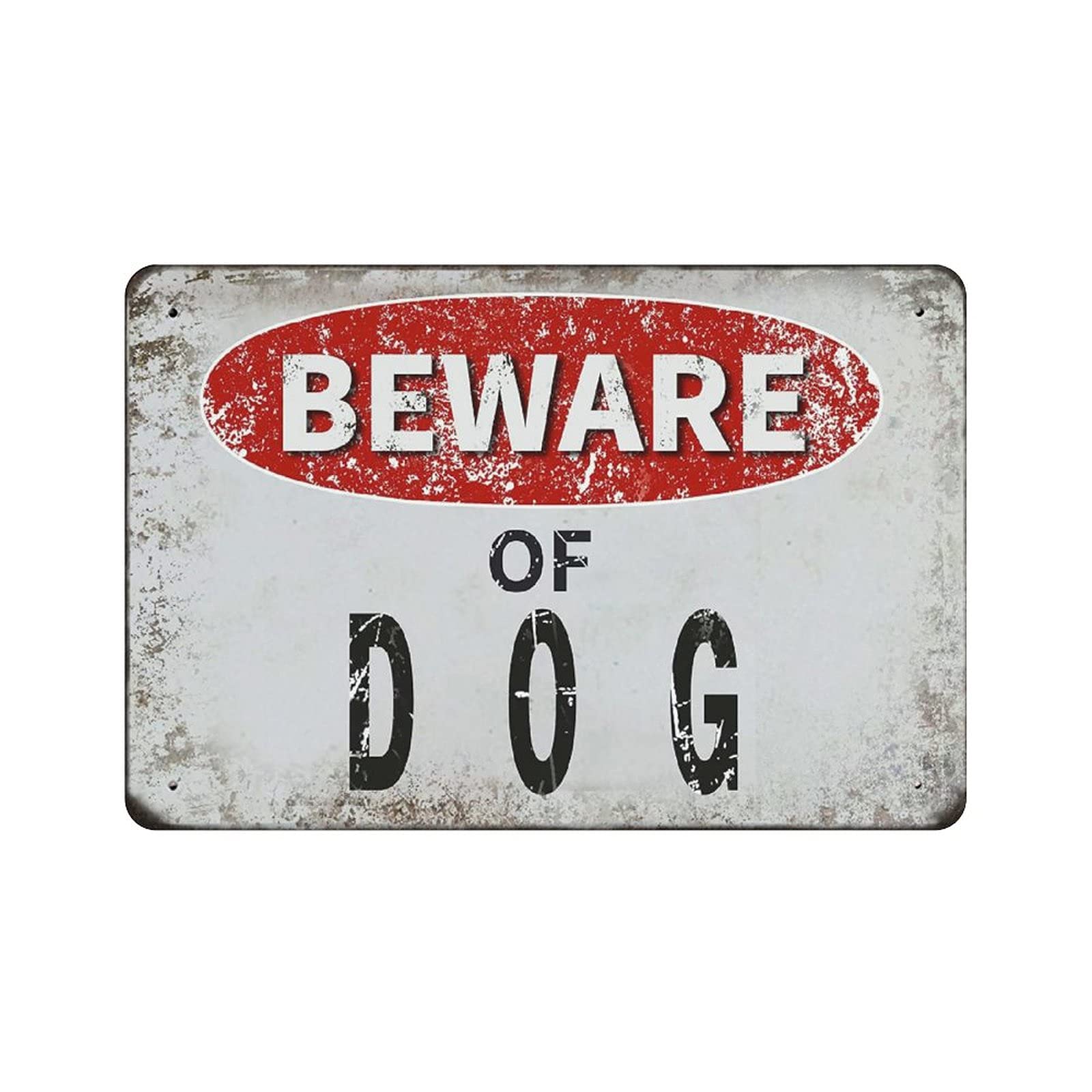 Metal Tin Sign Beware of Dog Vintage Tin Poster Metal Sign Wall Decoration Country Kitchen Home Garage Decor 8"x12"