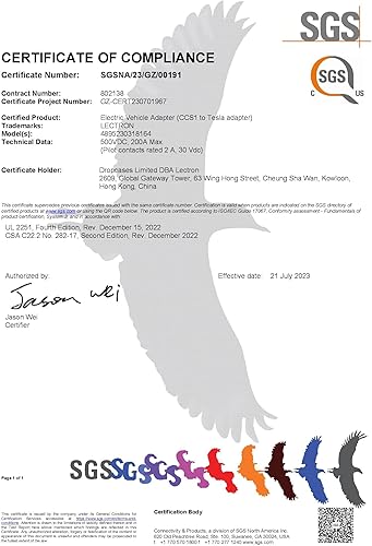 Miniatura 9 de Lectron Adaptador CCS para Tesla Model 3, Y, S y X, solo para propietarios de Tesla, carga rápida tu Tesla con cargadores CCS (negro)