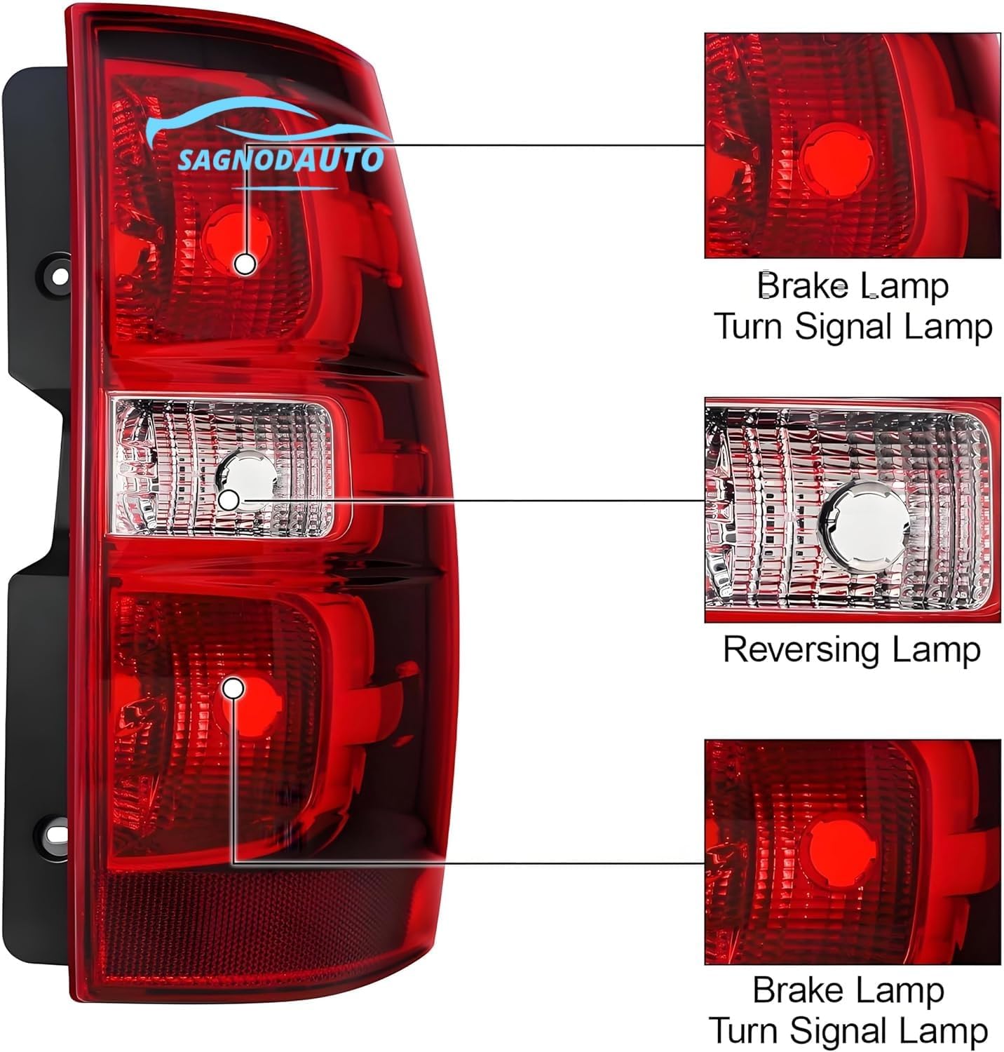 Tail Lights compatible with 2007-2014 Chevy Tahoe/Suburban For Driver And Passenger Side