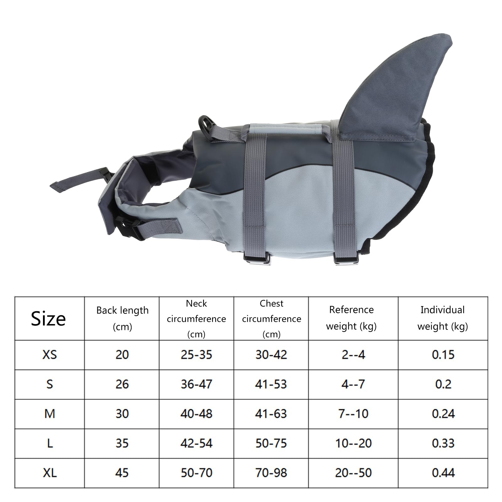 Gilet de Sauvetage pour Chien Ripstops, Gilets de Sauvetage Mignons, vêtements de flottabilité pour Animaux de Compagnie, Natation, Bateau, Requins, Manteau de Sauvetage pour Chien avec poignée de