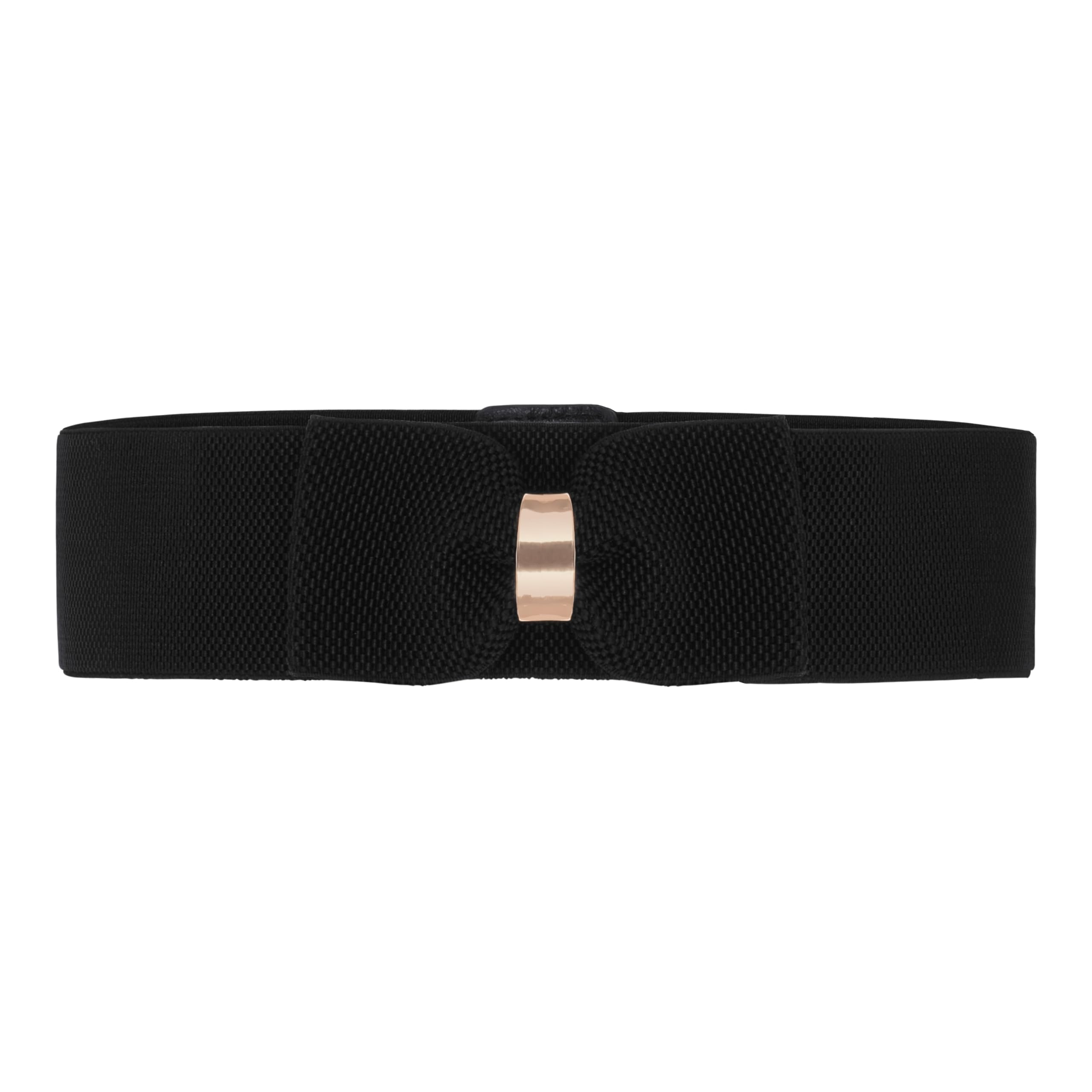 BlackButterfly 2.4 Inch Elastic Bow Waist Belt (Black, M)