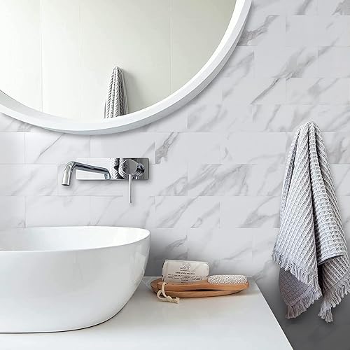 Vista 34 de AULIGET - Azulejo tipo metro de 3 x 6 pulgadas, autoadhesivo para loseta en muro, losetas de cloruro de polivinilo (PVC) grueso para muro