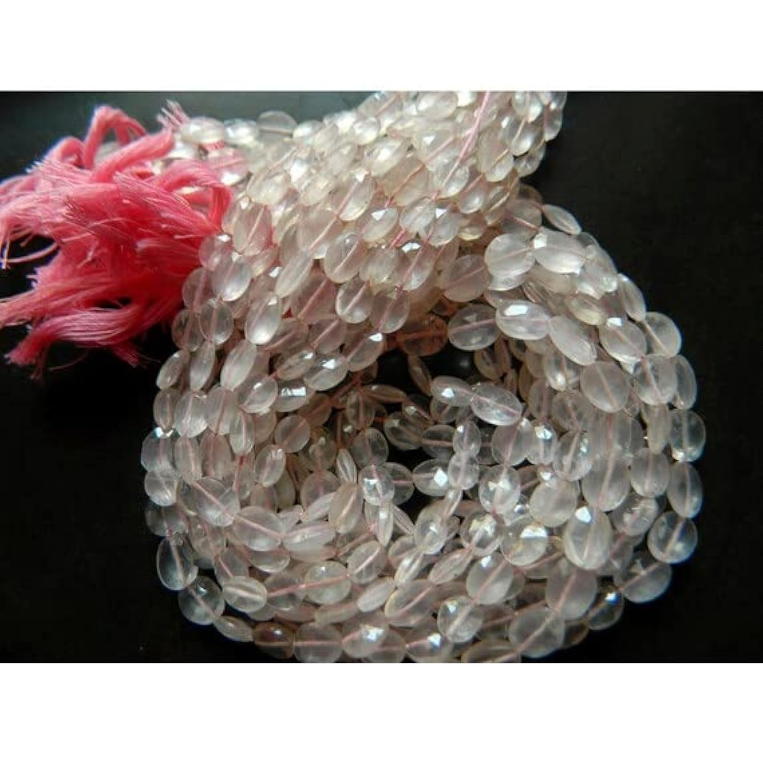 Quartz rose facetté perle ovale fini les bijoux ternes avec nos pierres 6x8mm