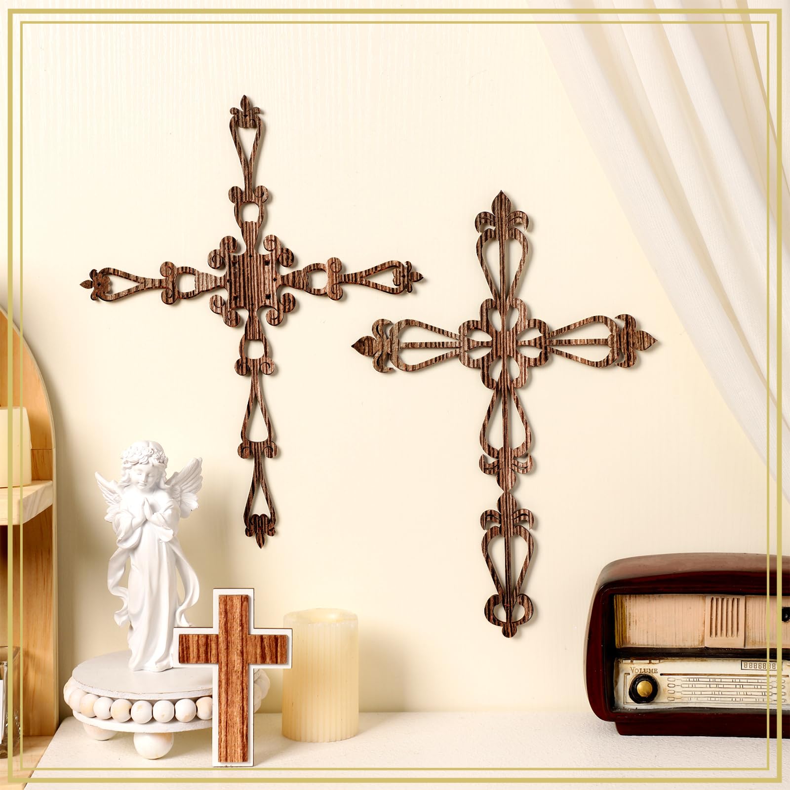 Amazon.com: Soaoo 6 Pcs Wooden Wall Hanging Cross - Religious