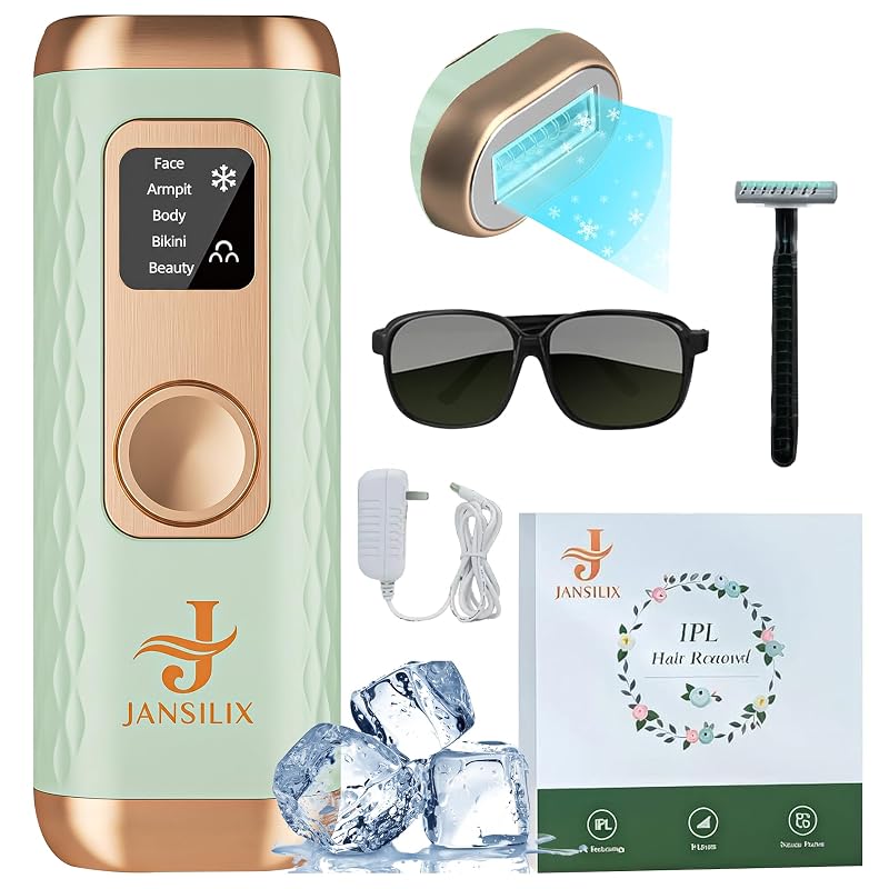 Dispositivo IPL para remoção de pelos JANSILIX Freezing Point Model W-1095 com 5 níveis de energia e função de resfriamento