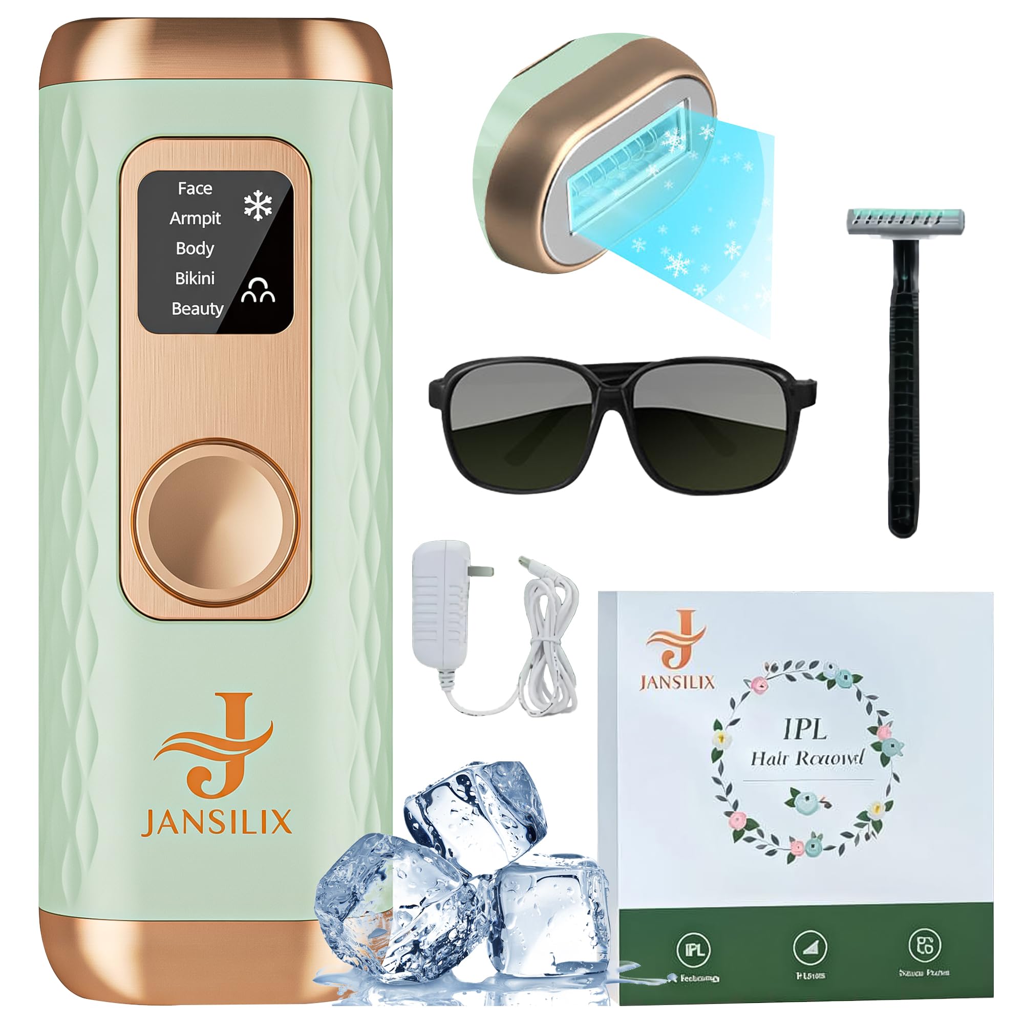 Freezing Point IPL Hair Removal Device Model W-1095 – At-Home IPL Hair Remover with 5 Energy Levels and Cooling Function for Face, Arms, Legs & Bikini Area – For Women & Men