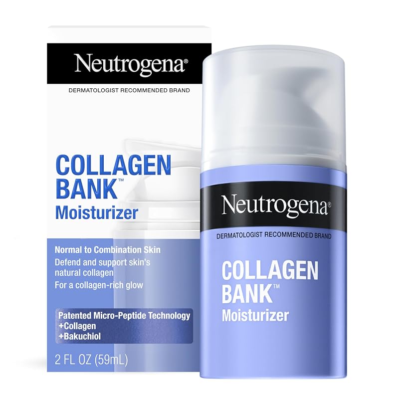 Hidratante facial Neutrogena Collagen Bank com limpador de teste, pacote com 2