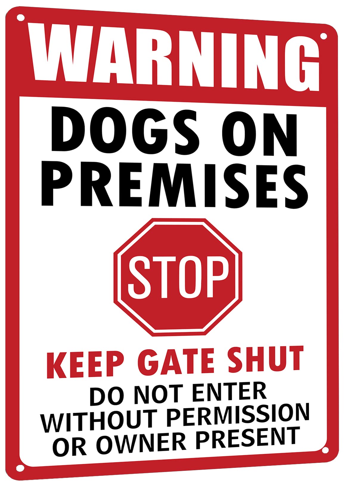 SMAZDFXX Beware of Dog Sign DoEnter Sign Dog on Premises Beware of Dog Signs for Fence Home Garden Yard Security Metal Tin Sign 5.5"x8"