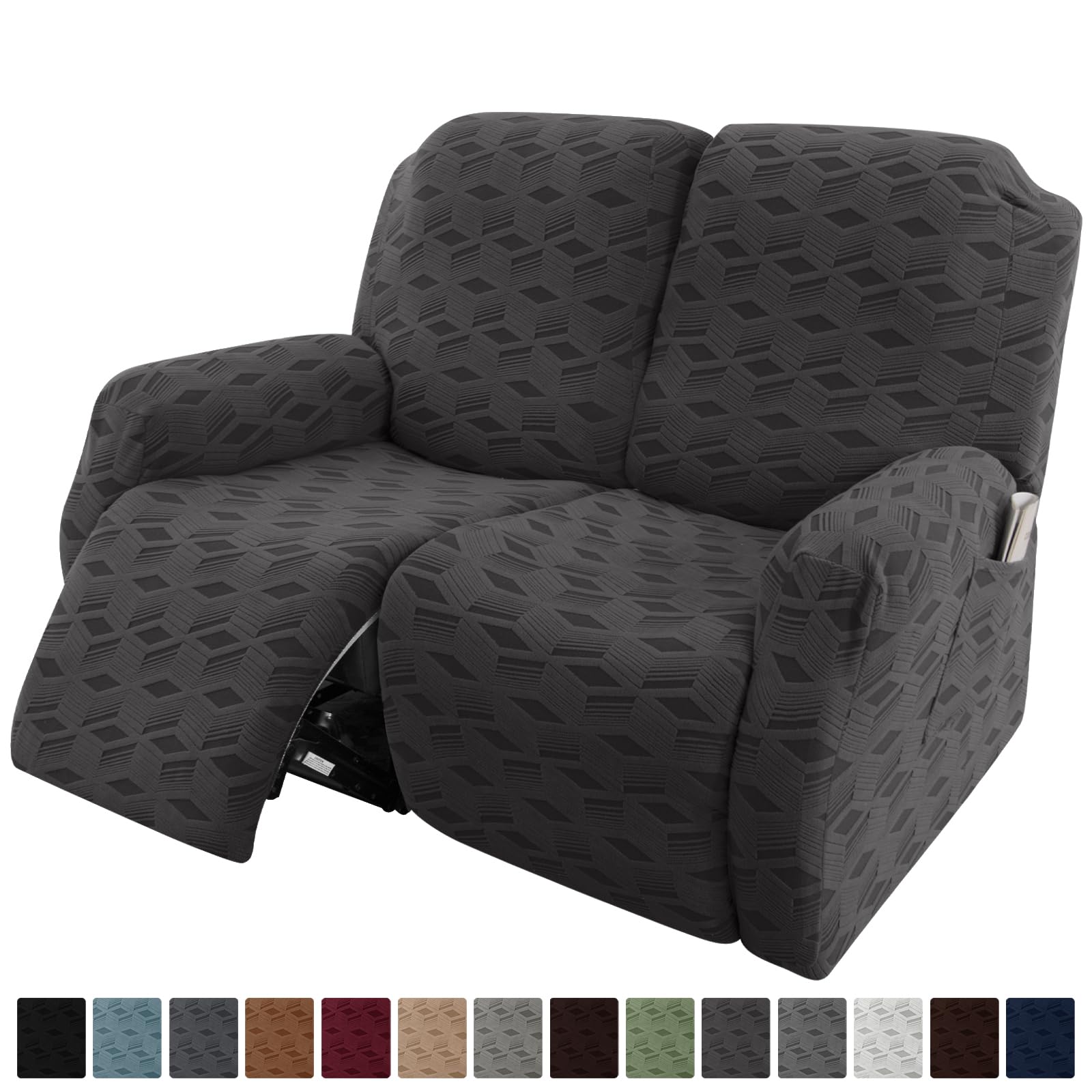 Fodera per sedia reclinabile in jacquard elasticizzato per poltrona reclinabile a 1, 2, 3 posti, protezione per mobili lavabile per Lazyboy, sedie elettriche e divani adatti agli animali domestici