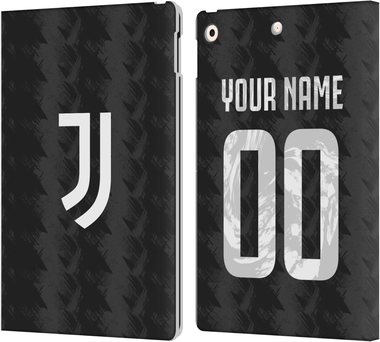 Head Case Designs Officially Licensed Custom Customized Personalized Juventus Football Club Away 2022/23 Match Kit Leather Wallet Case Compatible with Apple iPad 10.2 2019/2020/2021
