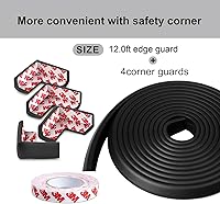 Vista 3 de Esquinas y bordes de espuma a prueba de bebés, protector de esquina para bebés (borde de 12 pies + 4 esquinas) adhesivo para mesa, muebles, cortar a