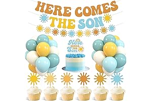 Sinasasspel Sun Baby Shower Decorations Here Comes the Son Cupcake Toppers