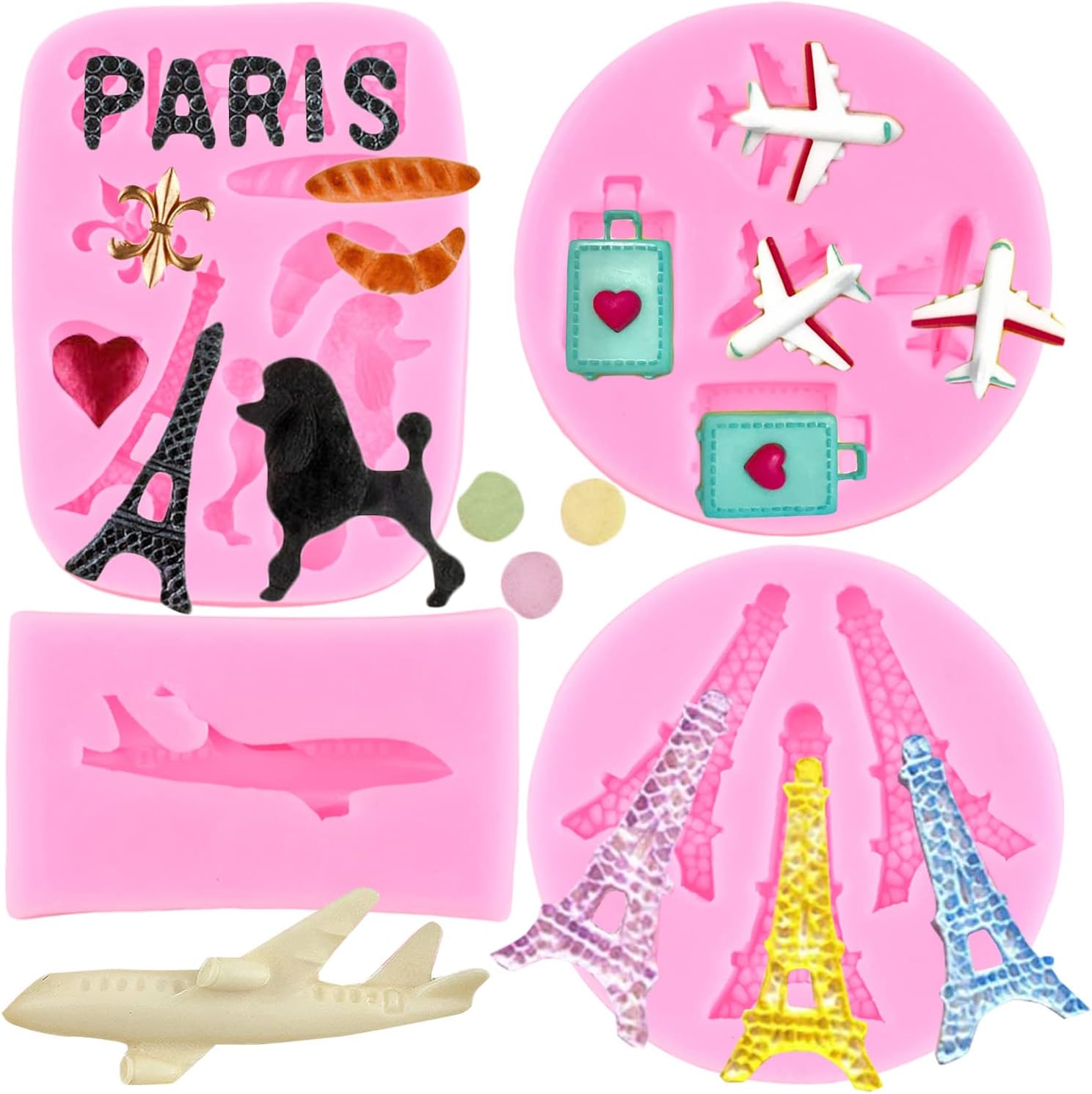 I Love Paris Silicone Fondant Mold – Eiffel Tower & Poodle Designs For Cake & Chocolate Decorating 8 thumbnail image