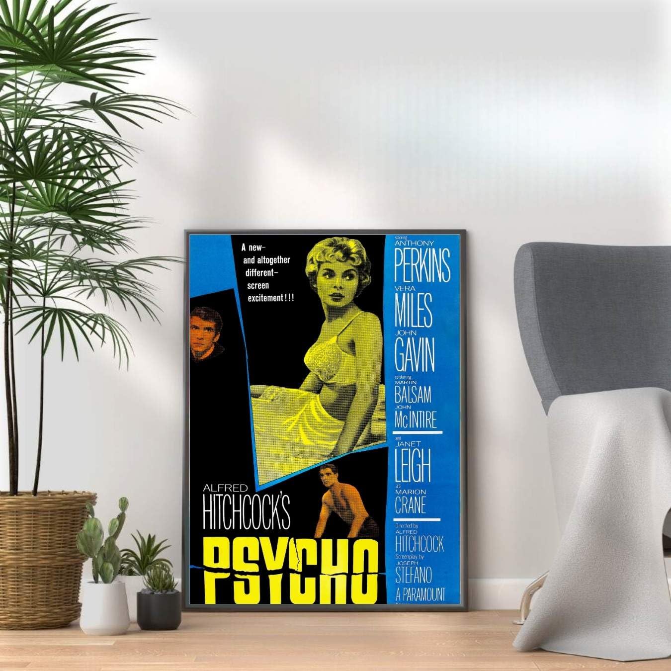 Psycho 1, Horror Movie Print, Scary Thriller Film Poster, A4 and A3 Size Frame Options Available,Great Home, Pub, Café, Bar Wall Art Print, House gift for horror lovers (A4 Print Only)