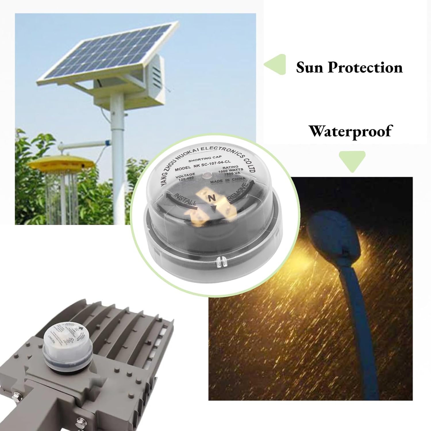AUNMAS Photocell Sensor for Outdoor Lights, 1000w 120-480v Twist Lock Light Sensor with Photocell Dusk to Dawn Sensor Receptacle Temporary Light Switch for Outdoor Controls Lighting