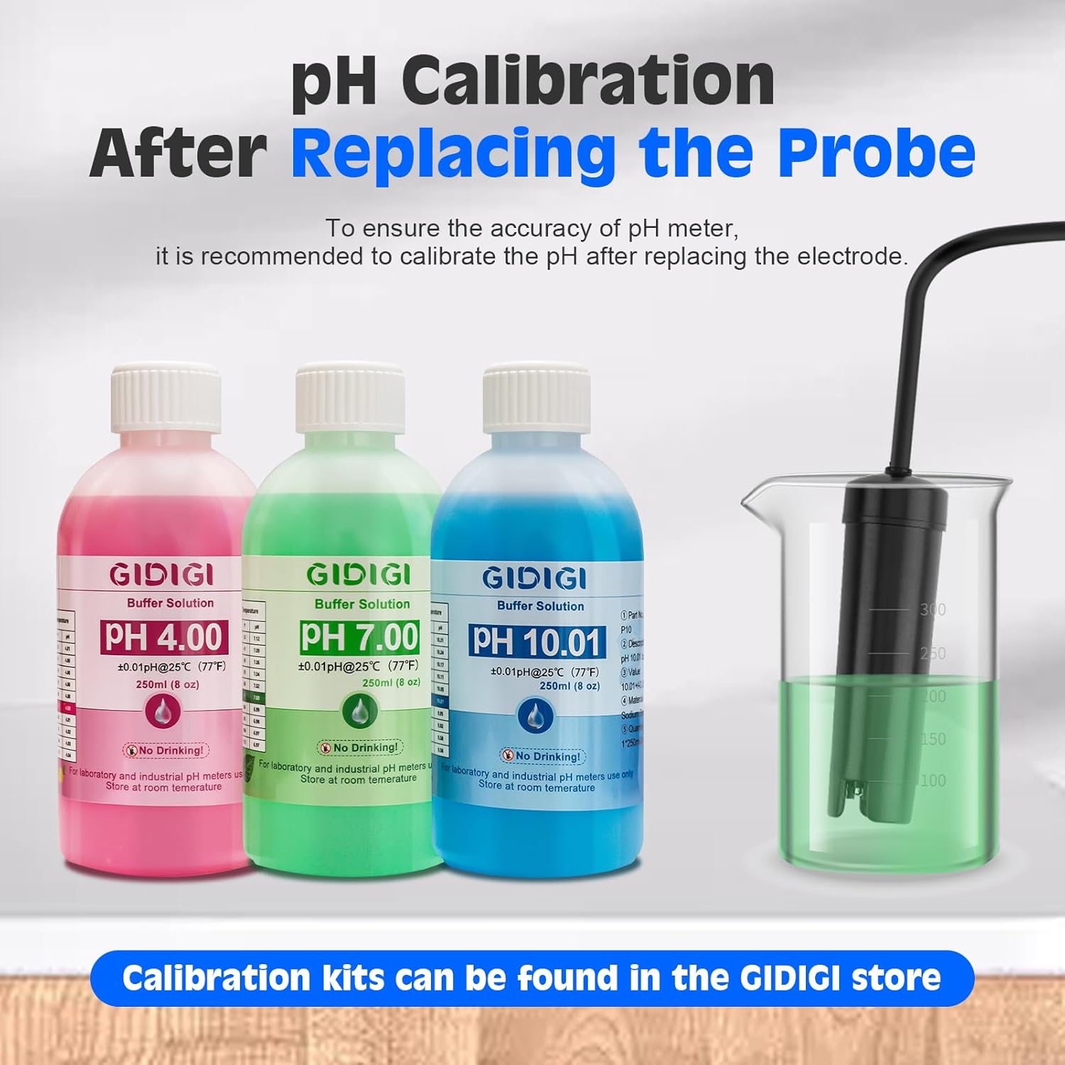 Replaceable Probe for 8 in 1 pH Monitor, Online pH EC Hydroponics Replacement Probe, Aquarium pH Monitor Replacement Probe