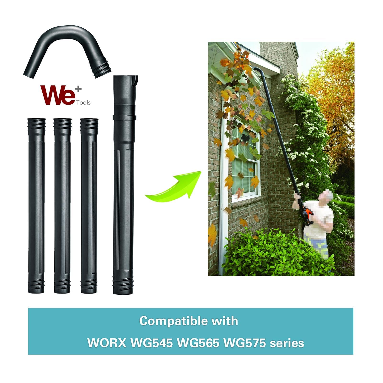 Kit de limpieza de canalones compatible con soplador de hojas inalámbrico Worx WG545/WG565/WG575 y soplador de hojas Worx Nitro 20V LEAFJET WG543