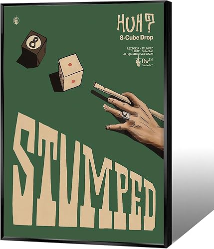 BNGFDV Retro Billiards Club Canvas Wall Art Funny Stumped Posters Trendy Hoh8-Cube Drop Prints 90s Hand Holding Pool Cues Aesthetic Paintings For