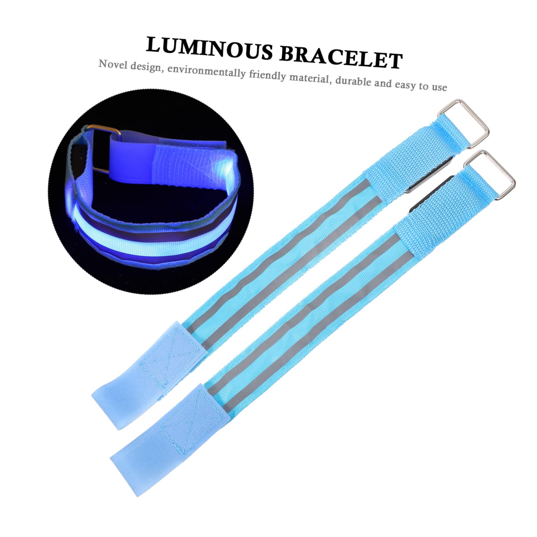 BESPORTBLE Bracelets Lumineux pour Feux De Circulation À LED 2 Pièces Brassard pour Course Nocturne Rechargeable avec Électronique LED