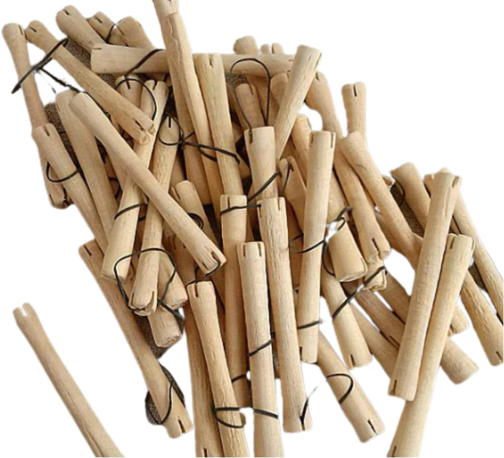 Adorn 木製ヘアカーラーローラー | 熱のない波やカールに | ヘアスタイリング用ローラースパイラルカール | ユニ | 20個パック |