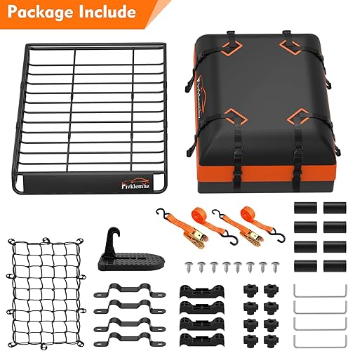 Miniatura 8 de FIVKLEMNZ - Bolsa de carga para techo de coche, resistente al agua para la parte superior de todos los vehículos con/sin estante, incluye