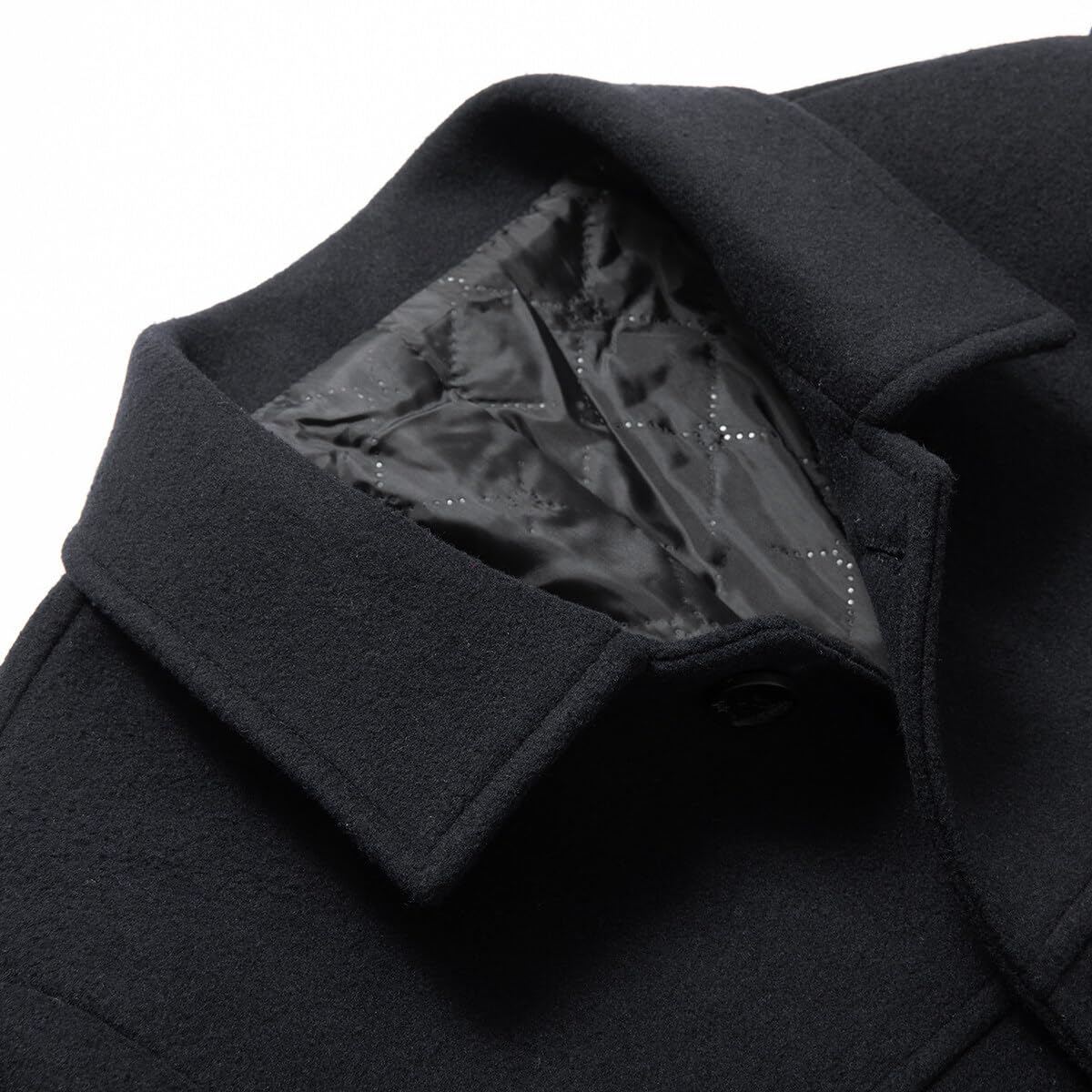 Allthemen Abrigo de hombre color sólido casual grueso cálido a prueba de viento otoño e invierno