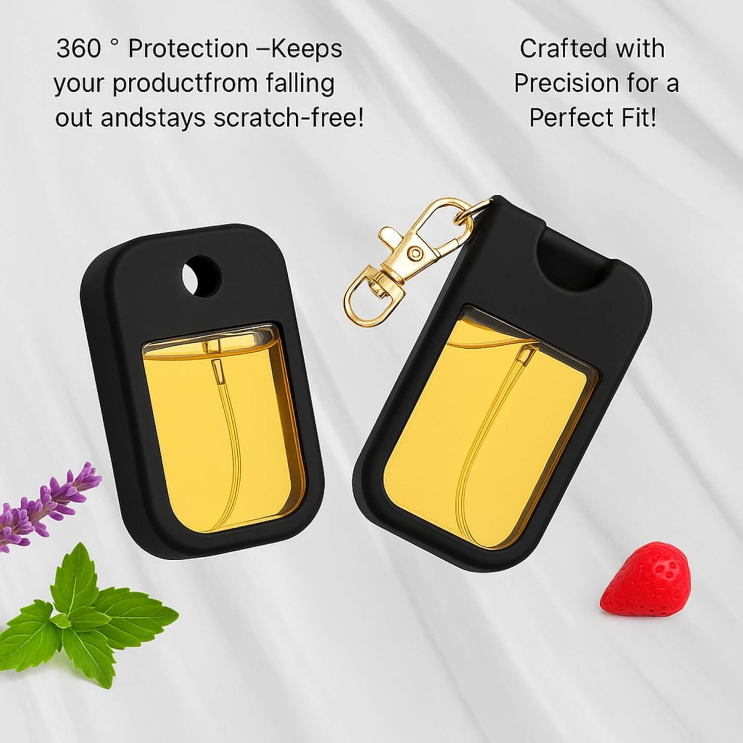 Hand Sanitizer Spray Case with Keychain, Durable Silicone Holder Compatible with Touchland Power Mist & Glow Mist (1 fl oz) - Image 3