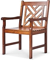 Vista 1 de VINGLI Sillas de comedor al aire libre, sillas de patio de madera resistente de 330 libras con respaldo cómodo, sillas de comedor de madera maciza