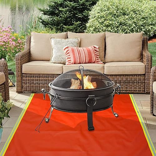 Miniatura 7 de Cumberbatch Tapete para hoguera de 39 x 39 pulgadas, tapete ignífugo, resistente al fuego para parrilla al aire libre, protege terraza, patio,