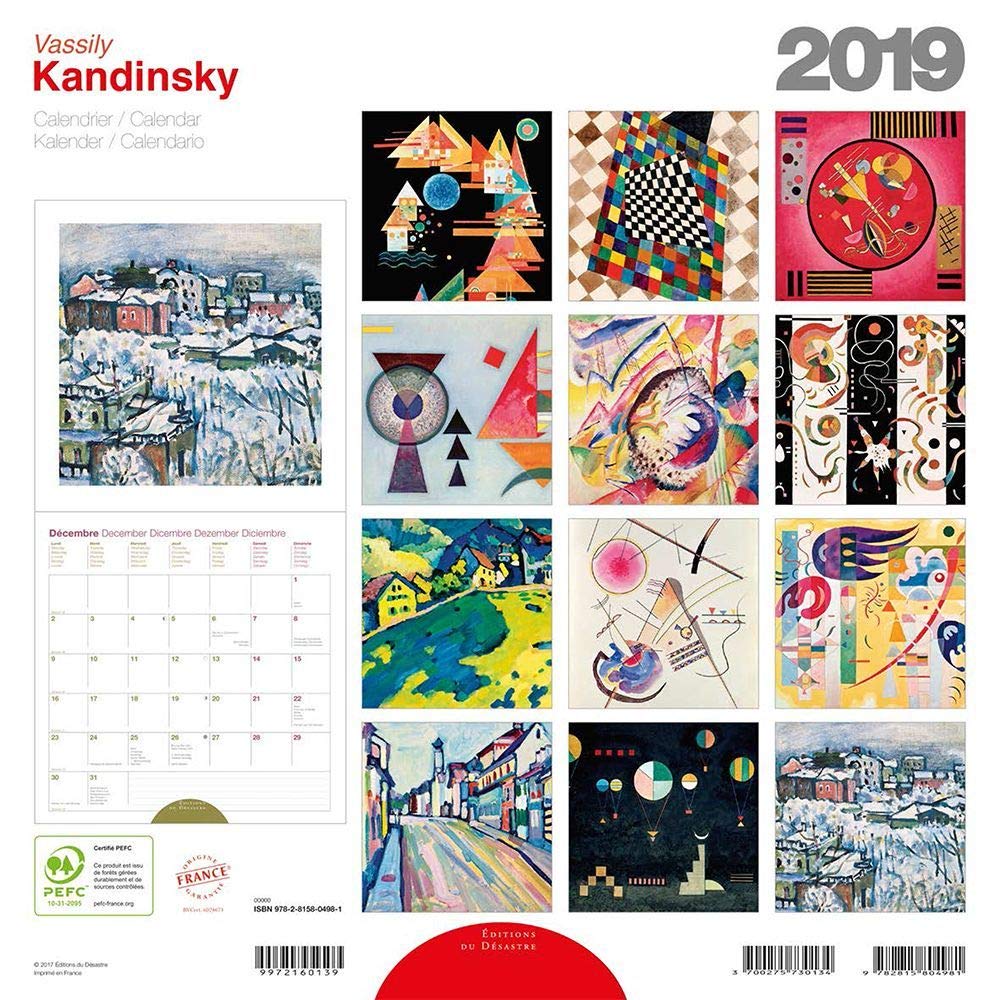 Calendario de pared 2019 Kandinsky, Fine Art by Editions du Desastre