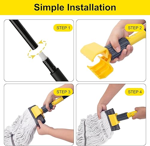 Miniatura 16 de KeFanta Trapeador industrial de alta resistencia comercial con cabezal de trapeador de repuesto extra, mango largo de 60 pulgadas de largo, mopas