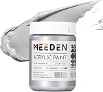 MEEDN Metallic Silver Acrylic Paint: 10.1oz / 300ml Silver Paint for Adults Artists on Christmas Gift Decor - Metallic Paints for Fabric Metal Painting Wood