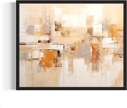 Beige Astract Poster Art Print, Wall Hanging Painting Decor Artwork 3 for Bedroom Bathroom Living Room Decoration Beige Astract, 11x14 inches Unframed