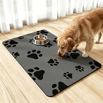 Pet Feeding Mat,40 x 60cm Absorbent Dog Bowl Mat,Dog Mat for Food And Water