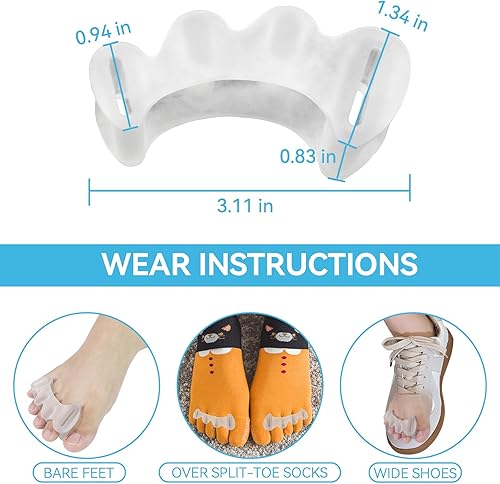 Miniatura 5 de Separadores de dedos para corregir juanetes, espaciadores de dedos para dedos en martillo, corrector de juanetes para aliviar el dolor de pies,