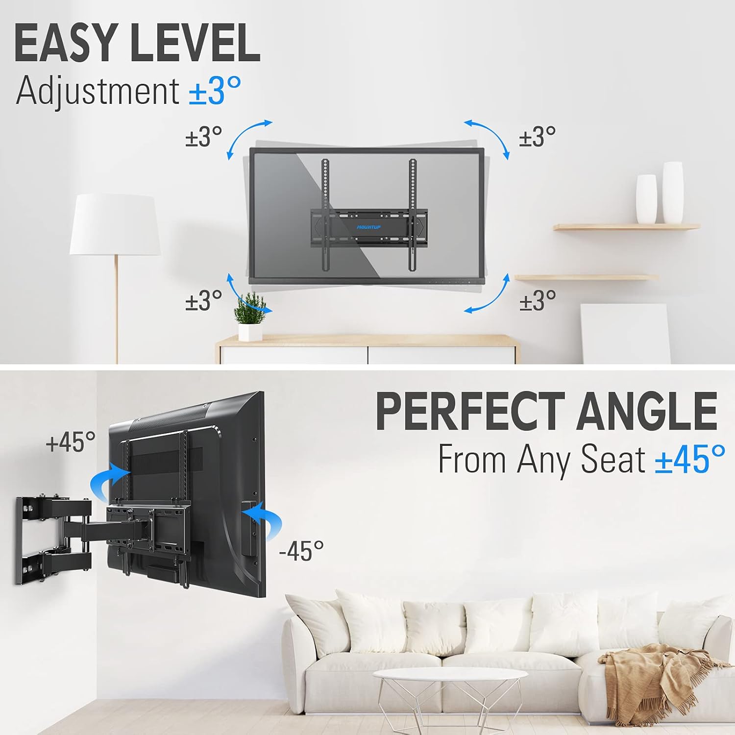 Review Discount MOUNTUP TV Wall Mounts - Full Motion TV Wall Mount for Most 26-65 Inch Flat Screens and Curved TVs up to 88 LBS, Wall Mount TV Bracket with Dual Swivel Articulating Arms, Max VESA 400x400mm MU0010 Black Friday - 80% OFF MOUNTUP TV Wall Mounts - Full Motion TV Wall Mount for Most 26-65 Inch Flat Screens and Curved TVs up to 88 LBS, Wall Mount TV Bracket with Dual Swivel Articulating Arms, Max VESA 400x400mm MU0010