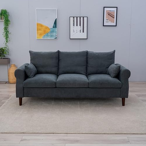 Miniatura 8 de Panana Sofá modular de 3 asientos, sofá moderno con patas de madera maciza, sofás para sala de estar, apartamento, dormitorio, cómodos sofás