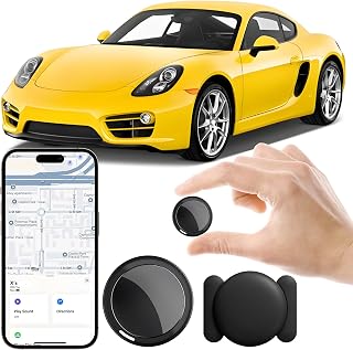 CHMQFCUP Mini Hidden GPS Tracker for Cars, Vehicles, Trucks - Real-Time iOS Find My, No Subscription Fee, Waterproof Magnetic, 1-Year Battery