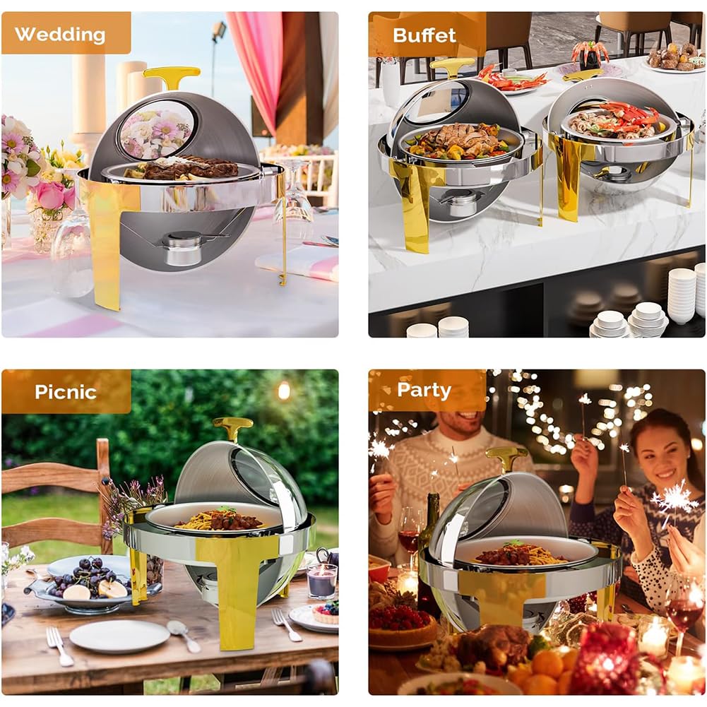 Calentador de Buffet Enrollable de Acero Inoxidable con Ventana de Vidrio, Cuenta con Placas aisladas Tanto para el frío como para el Calor, Adecuado para Banquetes y Fiestas,A
