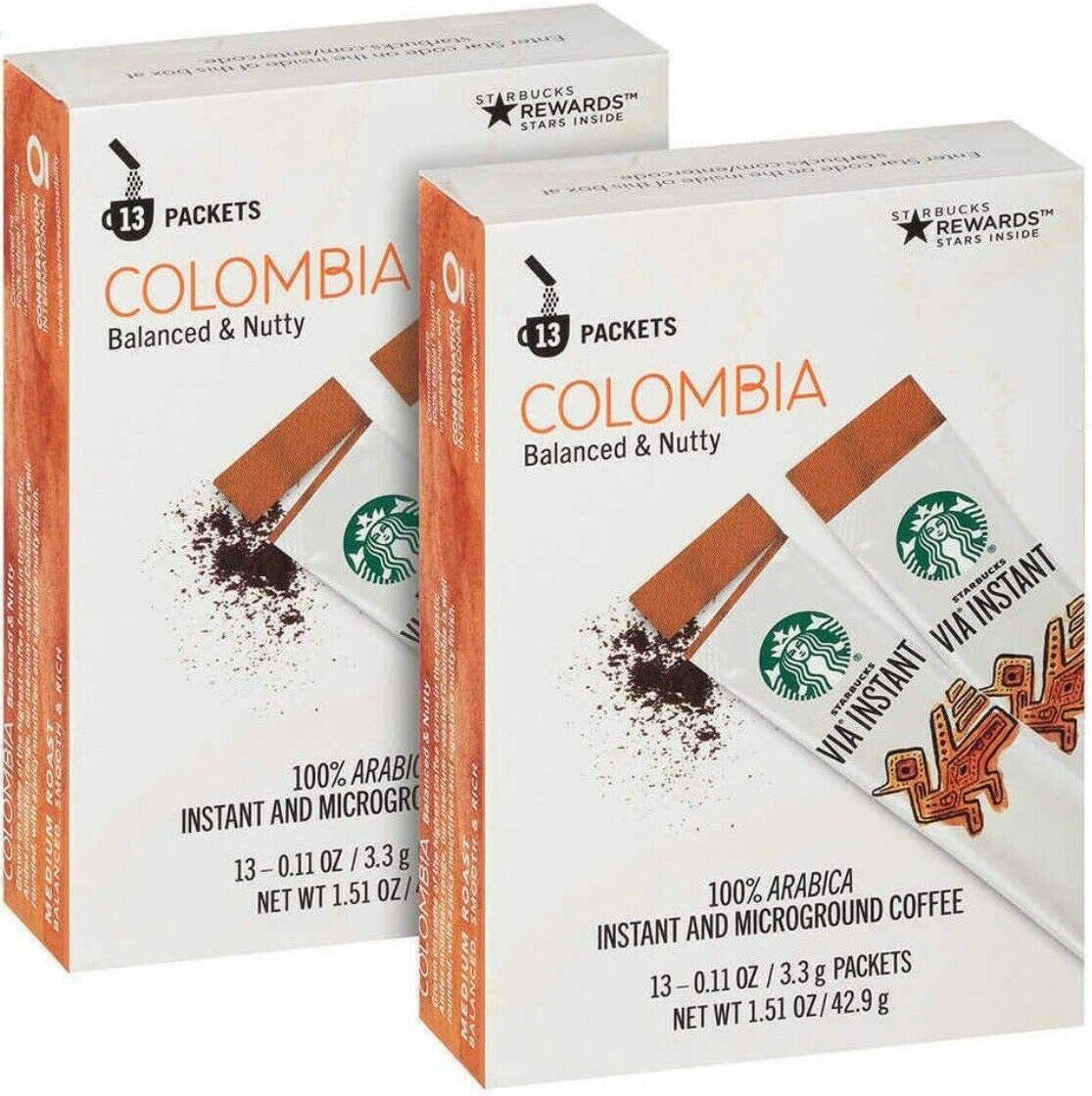 Aazon.co: Starbucks Via Instant ediu Roast Colobia Coffee, 26